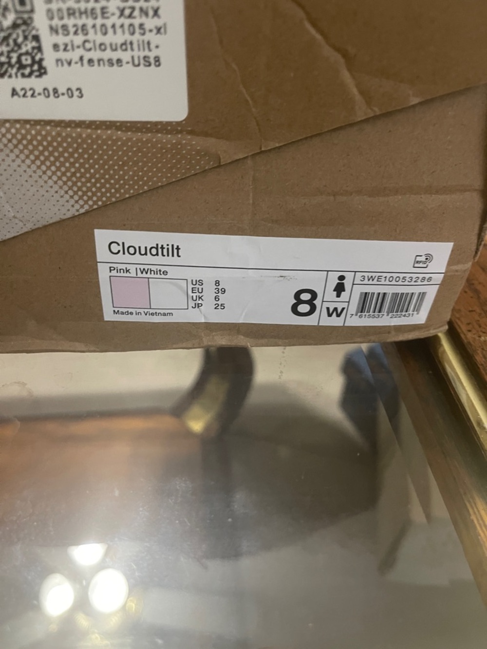 On Running Cloudtilt Pink/White Women's Athletic Shoes - Size 8W (Box Label)